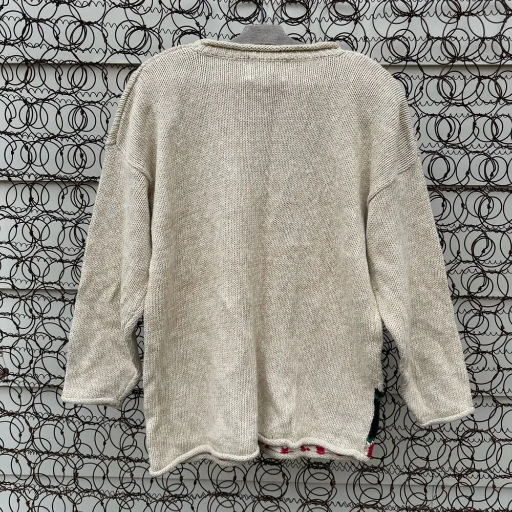 Vintage Tiara 1999 Knit Christmas tree ugly sweater rustic cottage cabin XL Green - Image 4