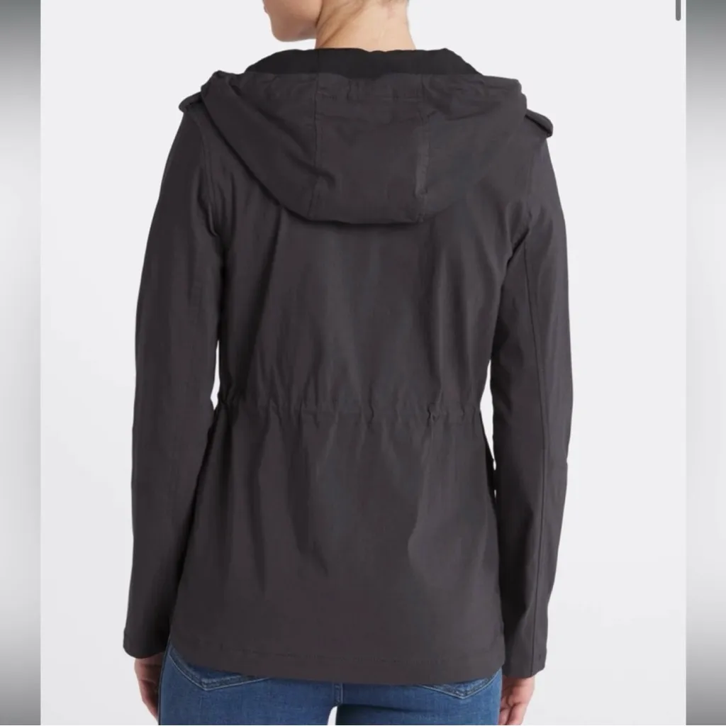 Women's Charcoal Eden Society Holly Contrast Hood Cargo Utility Jacket - Image 11
