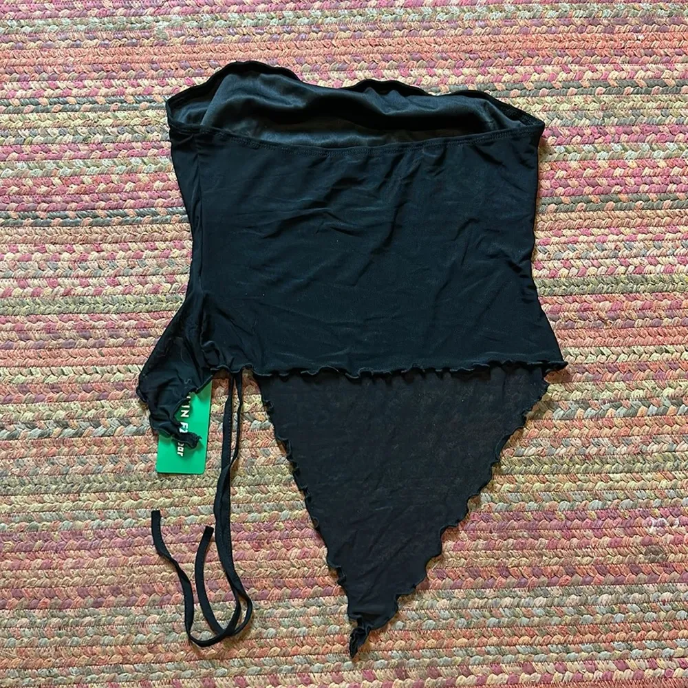 SheIn NWT  EZWEAR BLACK MESH TUBE TOP - Image 2