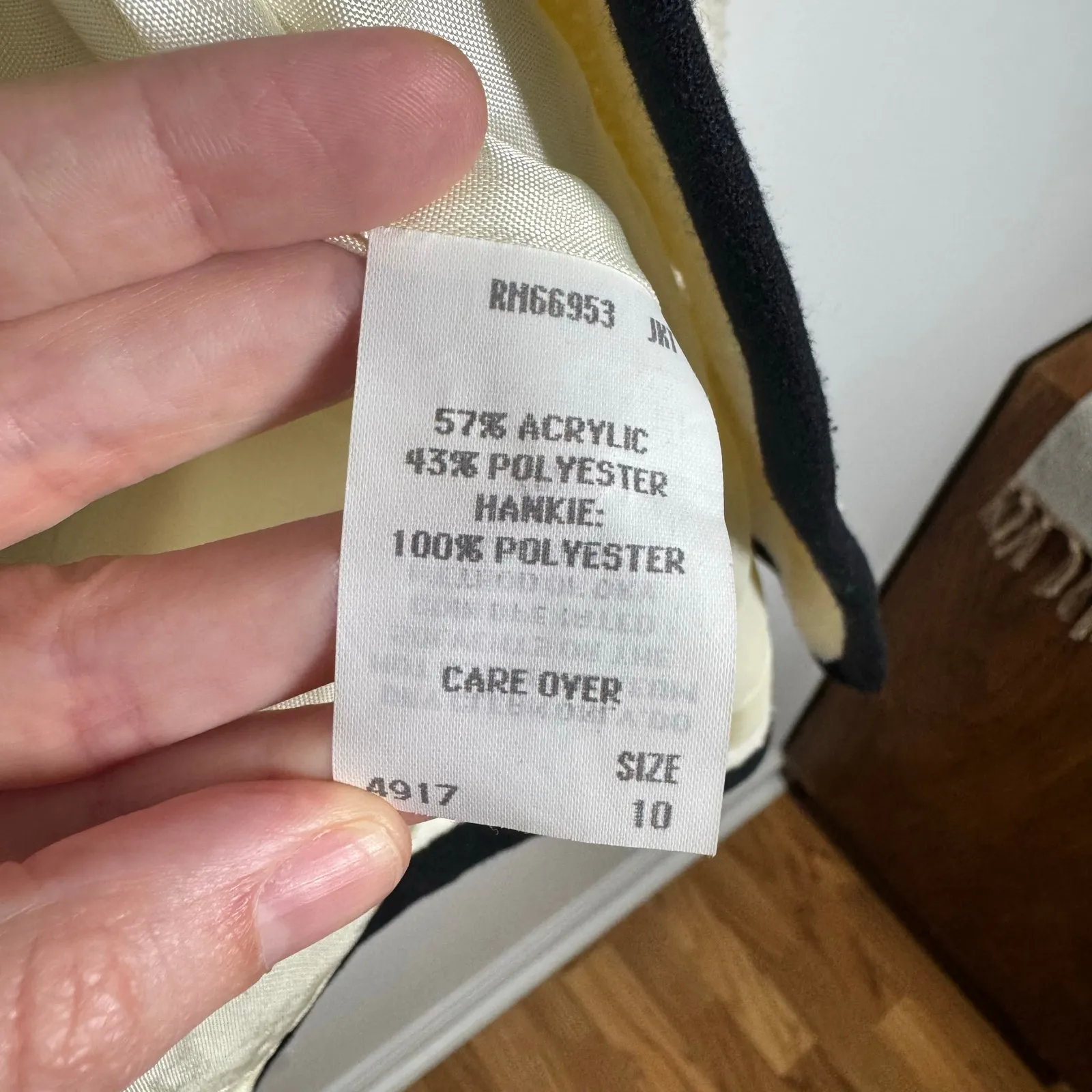 Leslie Fay 90s Quite Luxury Old Money Blazer Jacket Women 10 Cream Black Minimal - Image 12