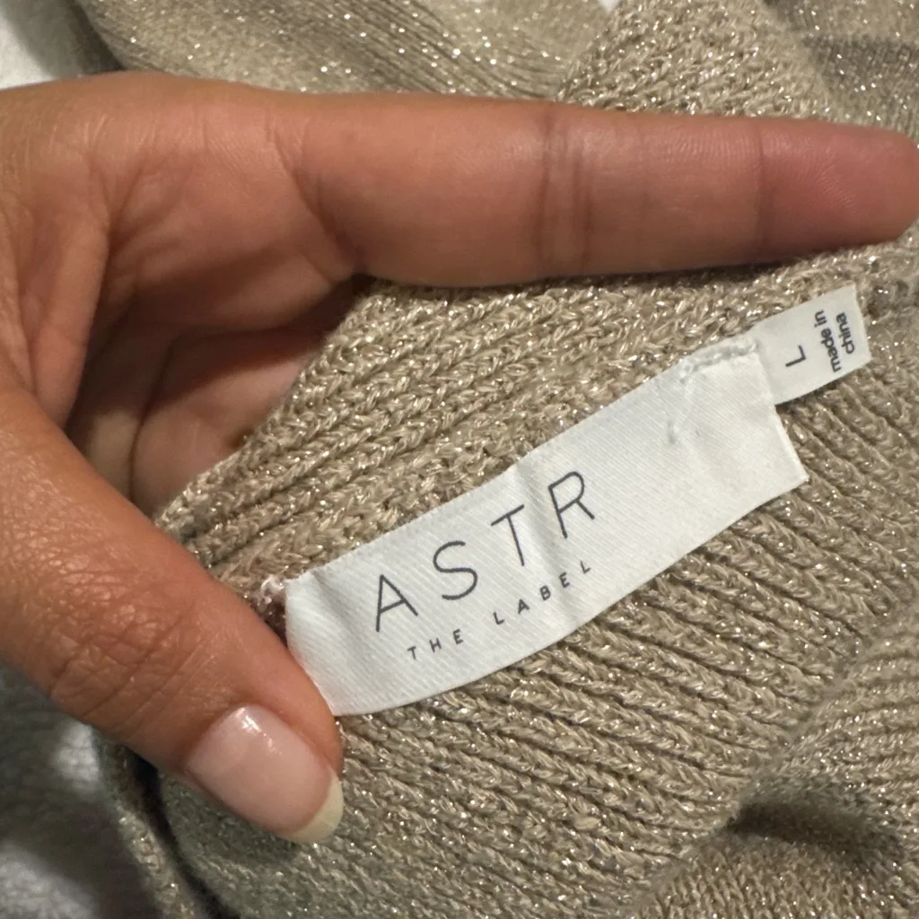 Astr Off-the-Shoulder Tan Sweater - Image 2