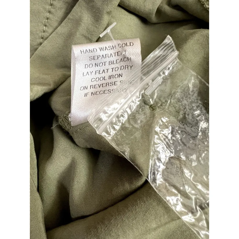 Mable Chiara dress shirt like romper small olive green with pockets - Image 7