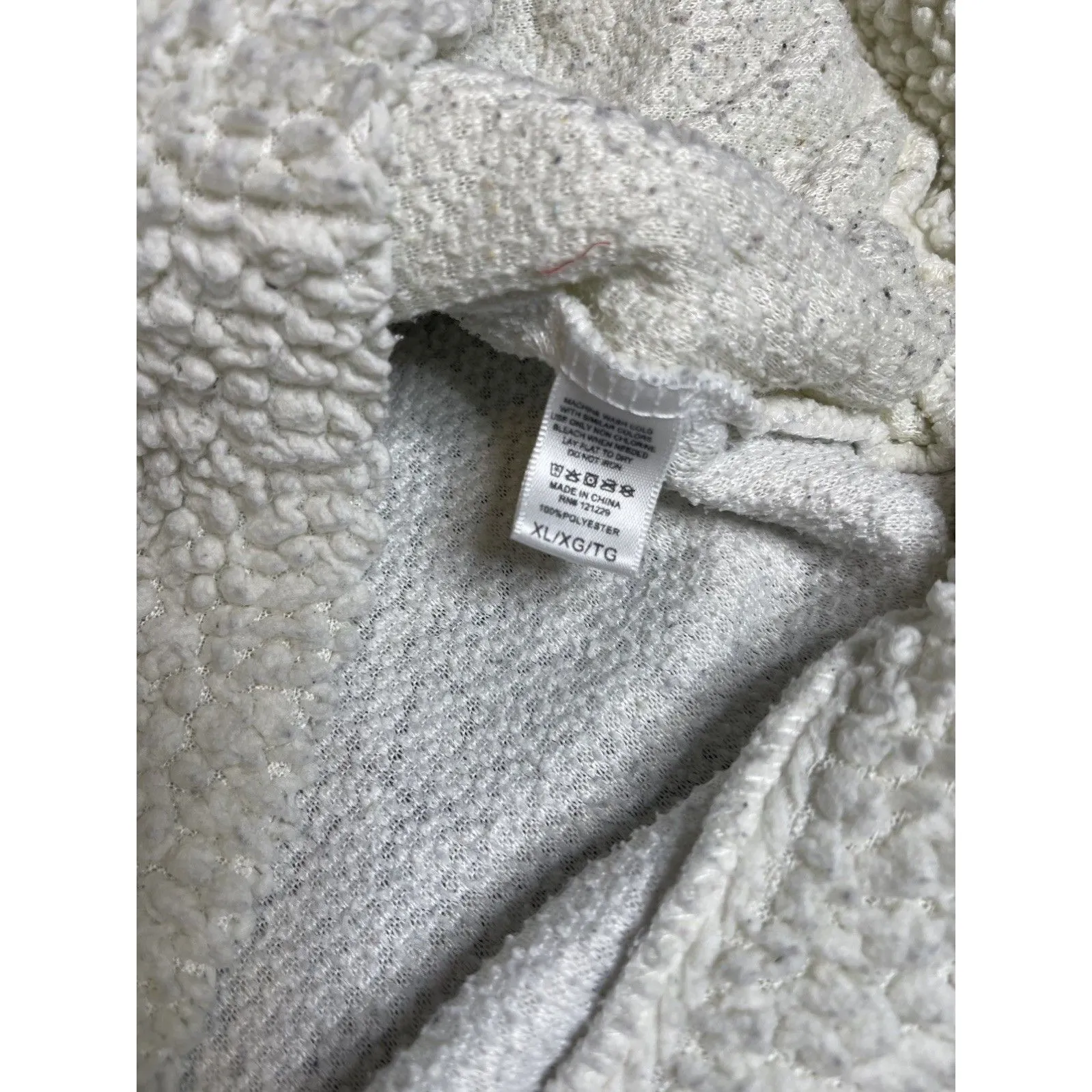 Bearpaw Women's Size XL Cream Shearling 3/4 Button Pullover Sweater Jacket - Image 7