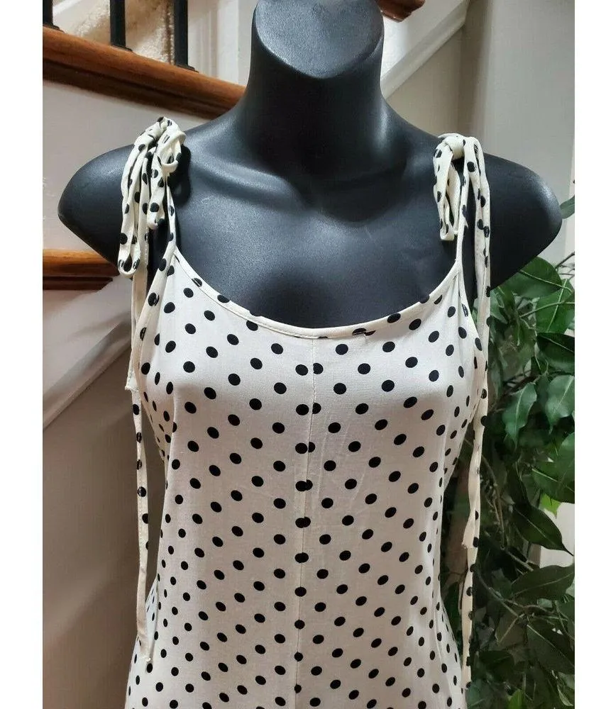Boutique Rae Mode Women's Black & White Rayon Round Neck Strappy Jumsuits Size S - Image 5