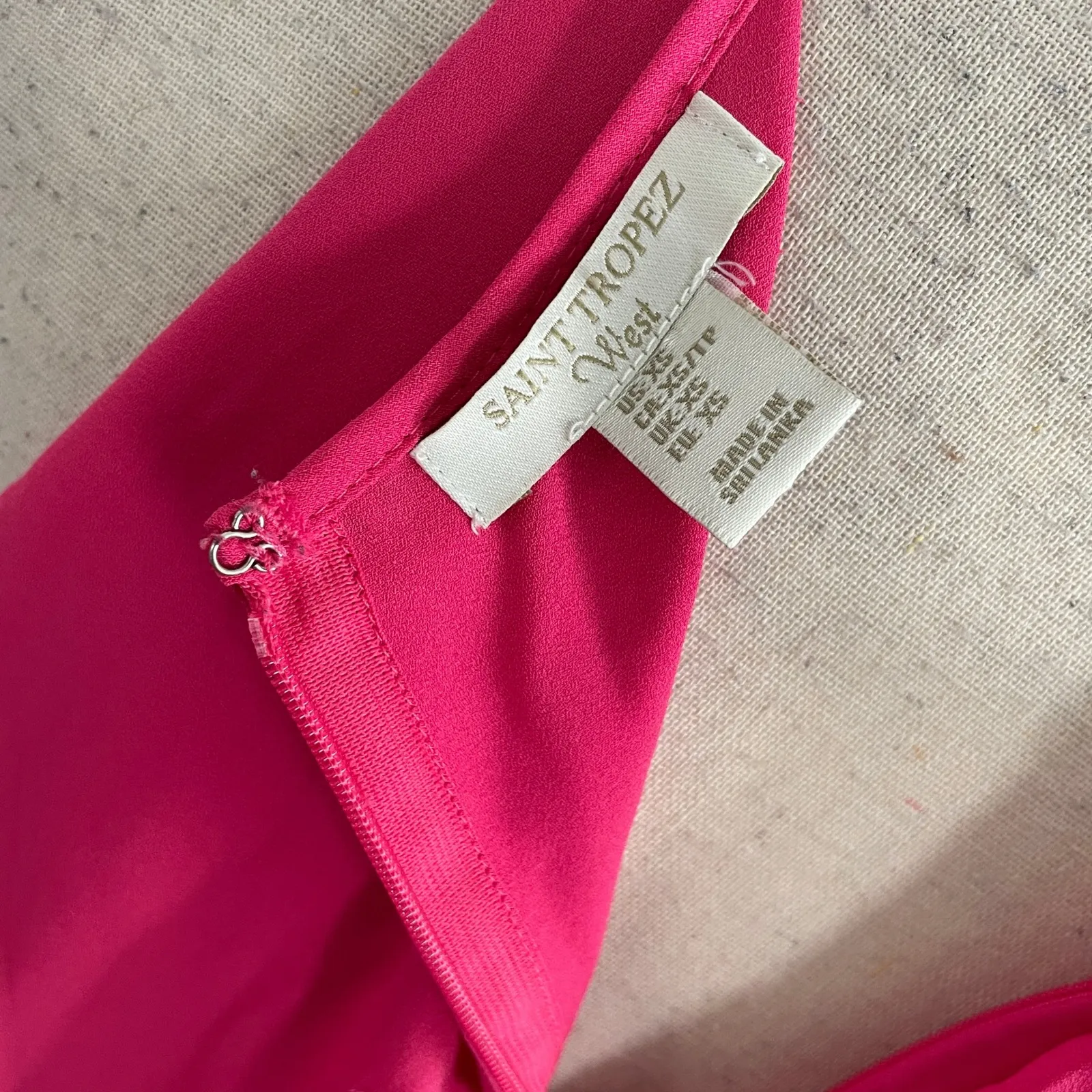 SAINT TROPEZ WEST Pink Layered Blouse Womens XS Resortwear Beachy Summer Shirt - Image 2