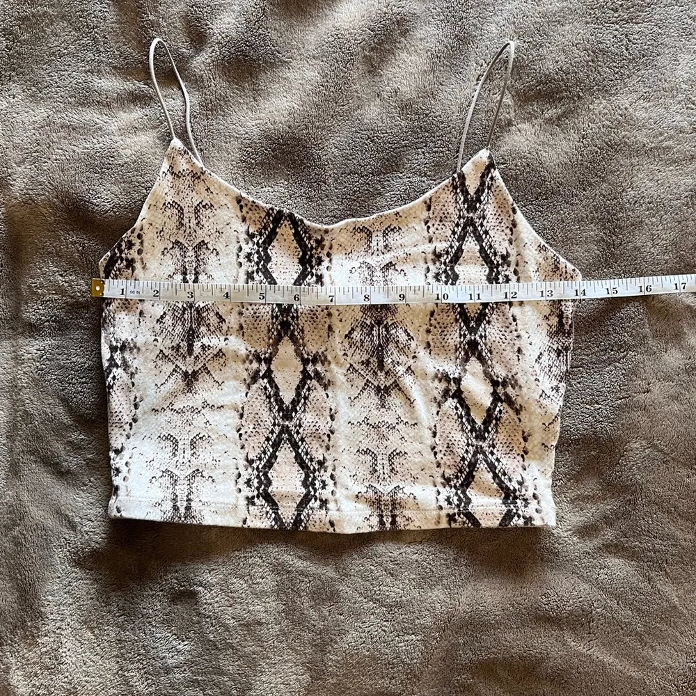 GARAGE Snakeskin Print Cotton Crop Tank Top Women’s Sz Small EUC - Image 6