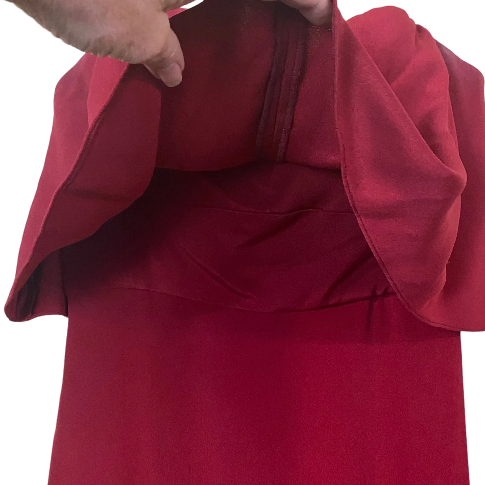 Kobi Halperin Trina Sweetheart Tiered Silk Red Cocktail Dress Size 4 - Image 5