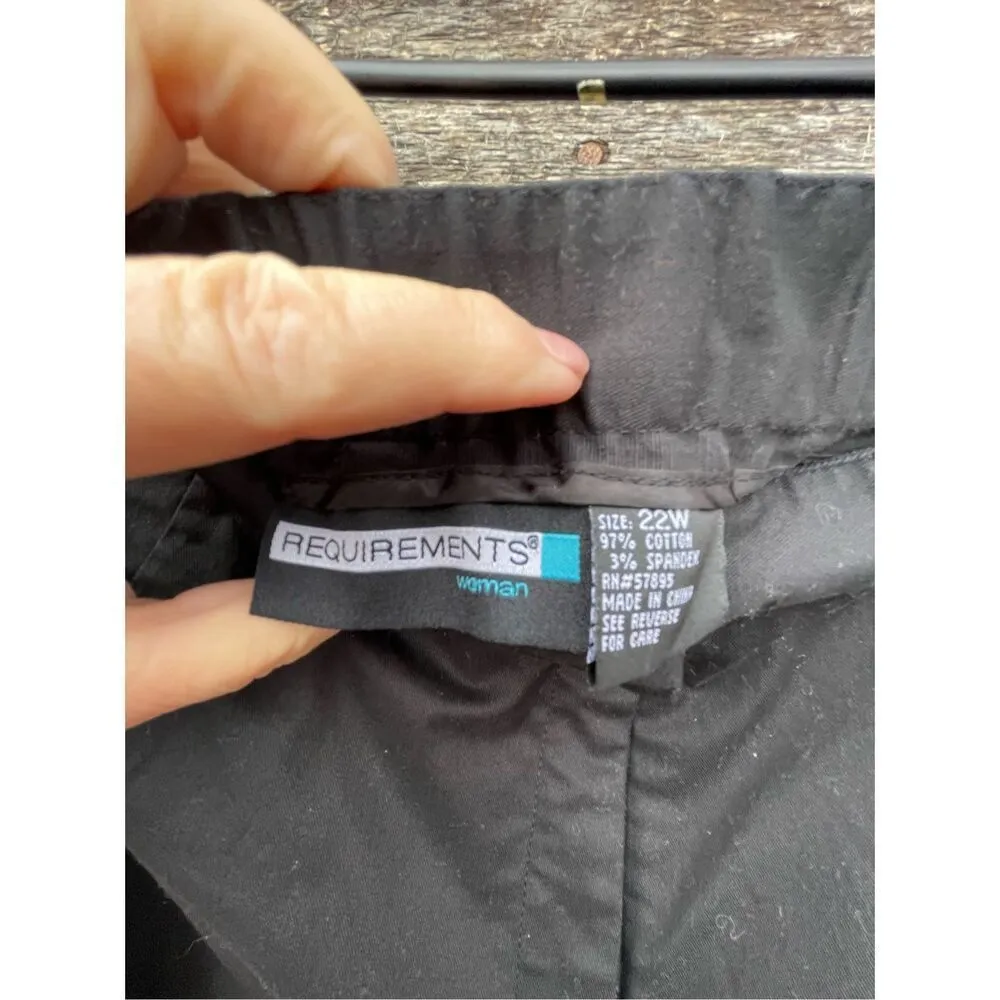 Requirements size 22 jet black cropped pants with beaded trim - Image 4