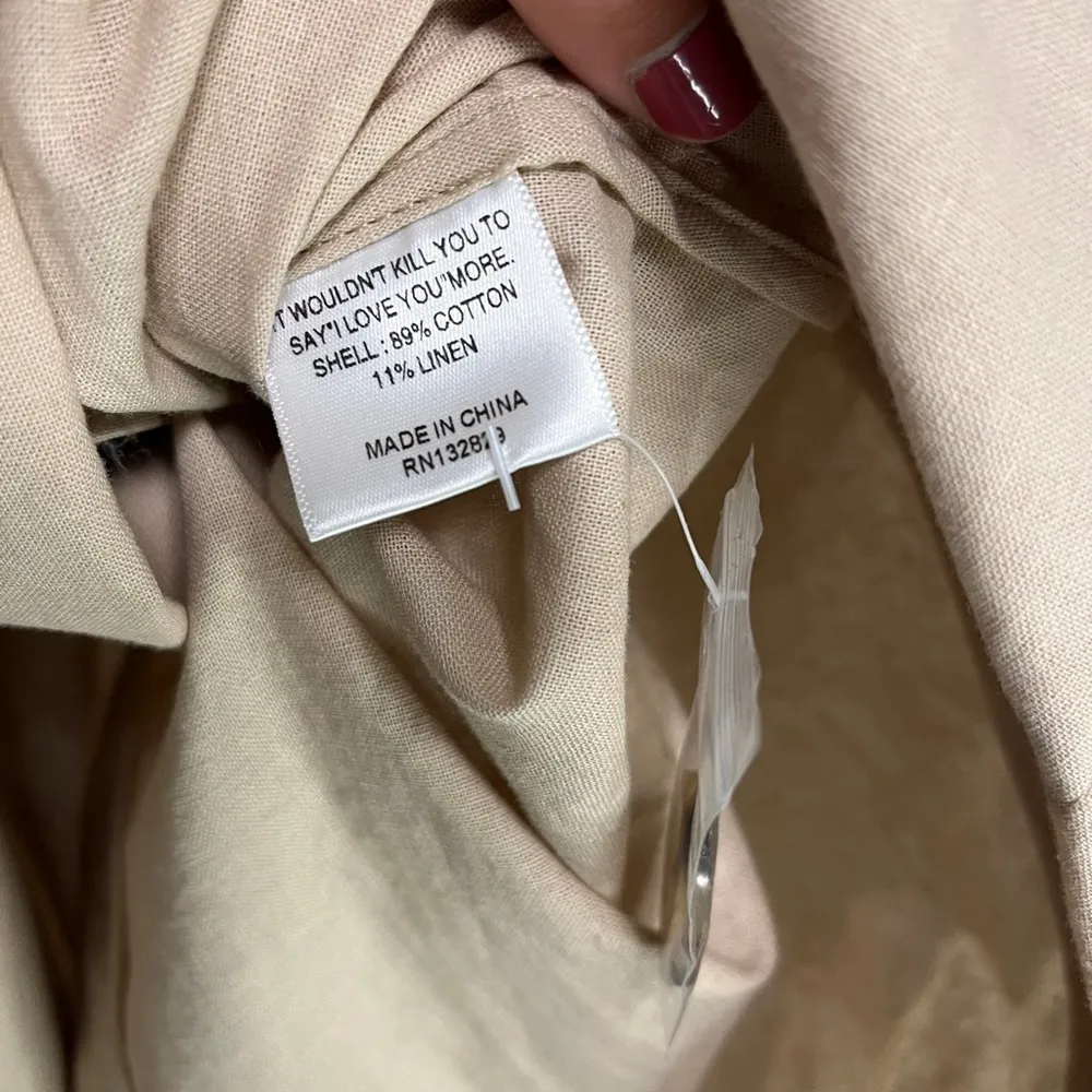 LPA Revolve Linen Blend Lightweight Double Breasted Peacoat Jacket Small M - Image 10