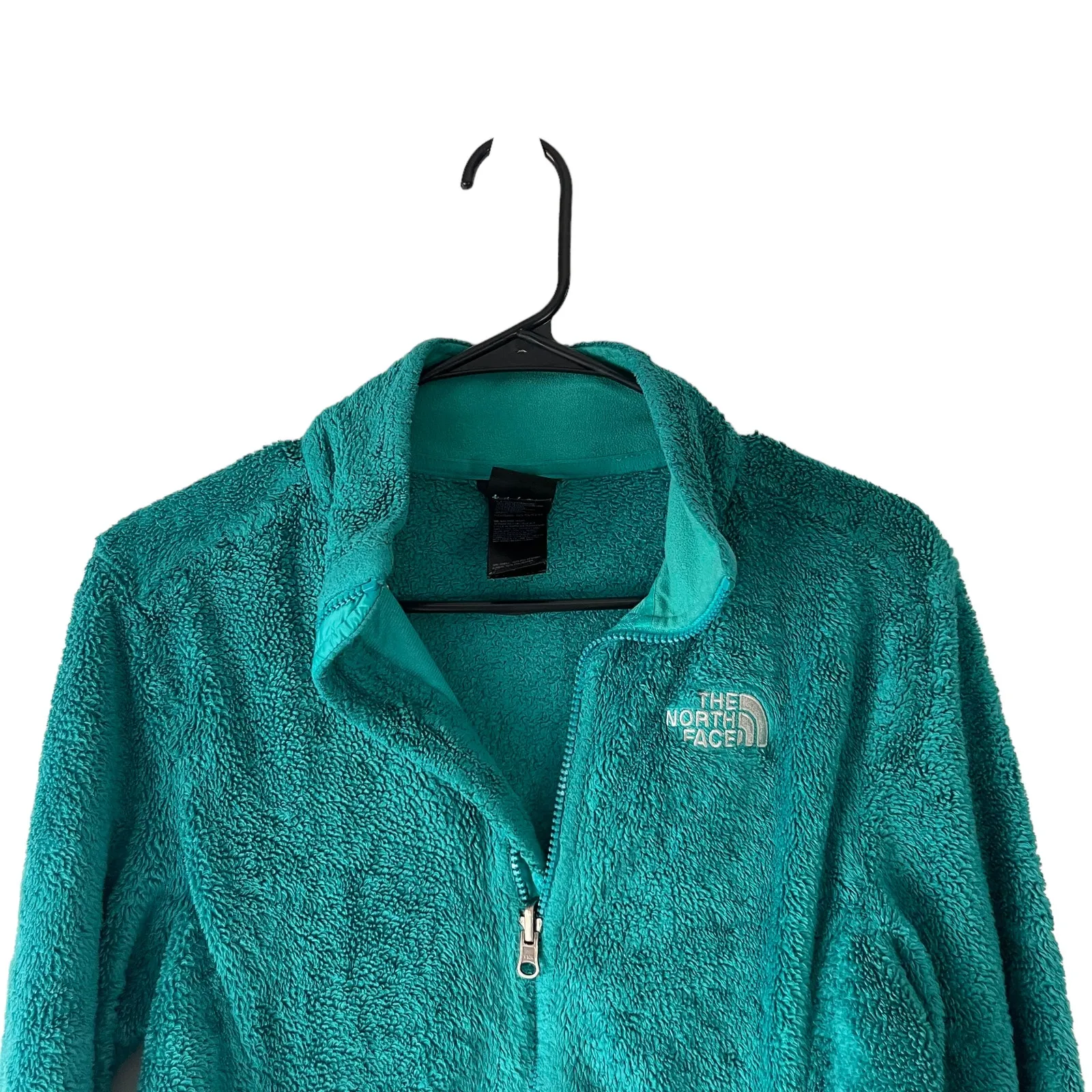 The‎ North Face Women's Size Small Green Fleece Fuzzy Full Zip Sweater - Image 3