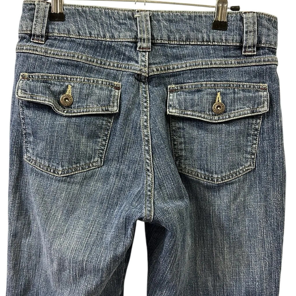Lee Just Below the Waist Stretch Denim Cropped Button Cuff Blue Jeans Womens 8 M - Image 6