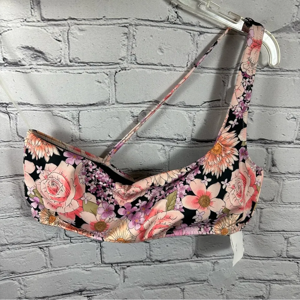Sanctuary Swim Petal Pusher One Shoulder Bikini Top Asymmetrical Floral L NWT - Image 2