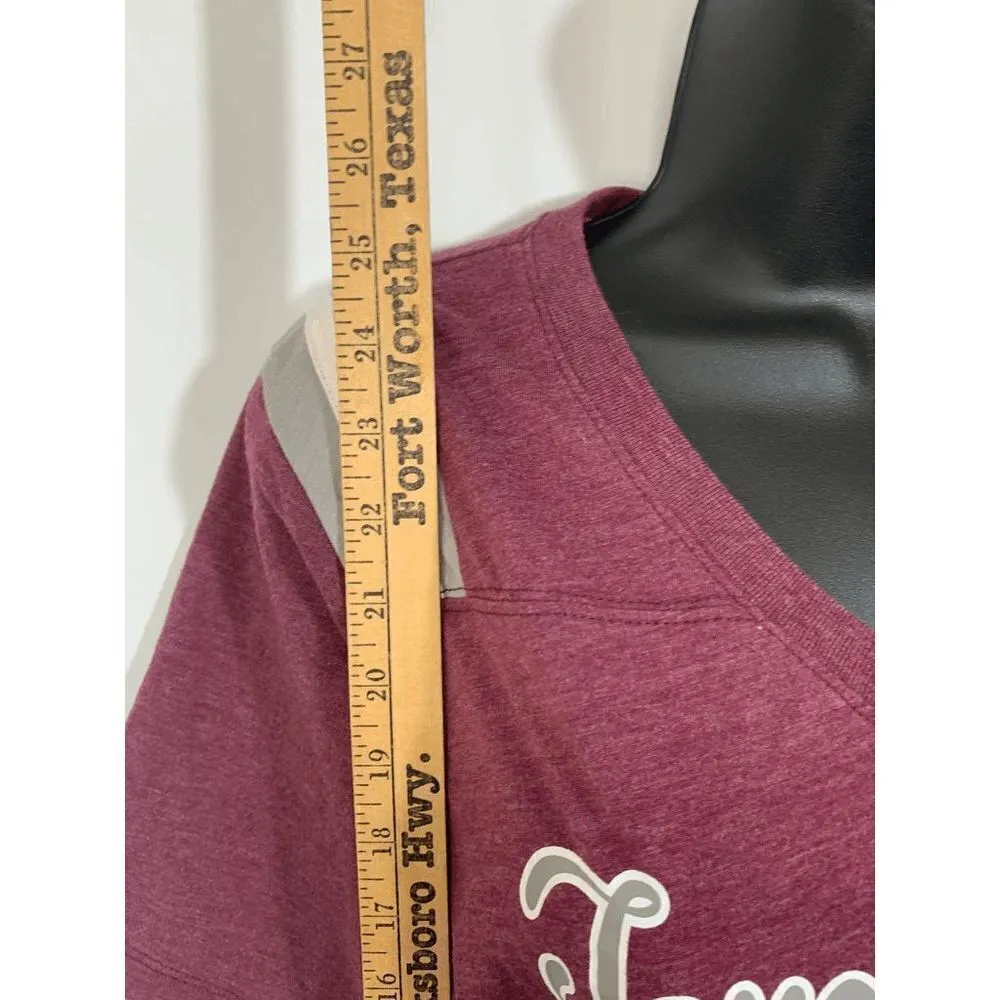 Texas A&M Colosseum Womens Tops Printed Text V Neck Large - Image 4