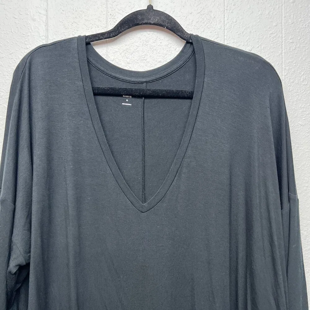 Express Womens Top XL Relaxed Tee Soft Stretch Long Length Workwear Casual Flowy - Image 3