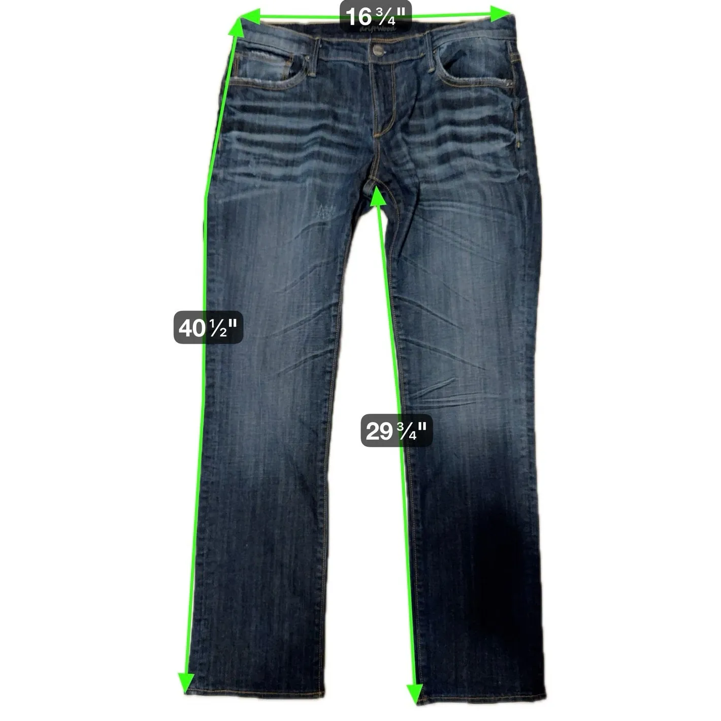 Driftwood Premium Straight Leg Jeans Women’s Size 31 Dark Wash Stretch Denim - Image 11