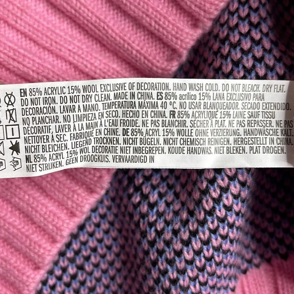 NWT Forever 21 Pink Plaid Academia Letterman Cardigan Sweater - Small - Image 8