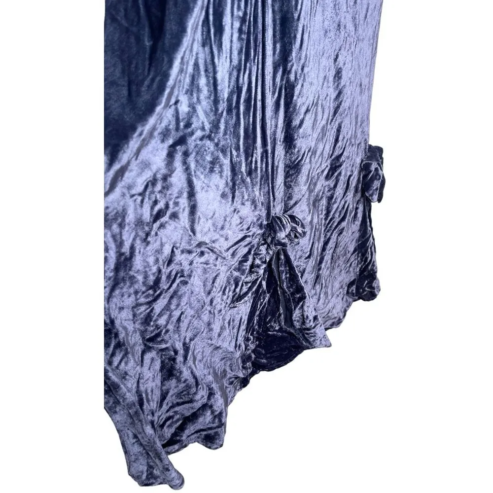 Vintage 80s Wild Rose Crushed Velour Goth Vamp Wiggle Gypsy Witchy Midi Dress - Image 9