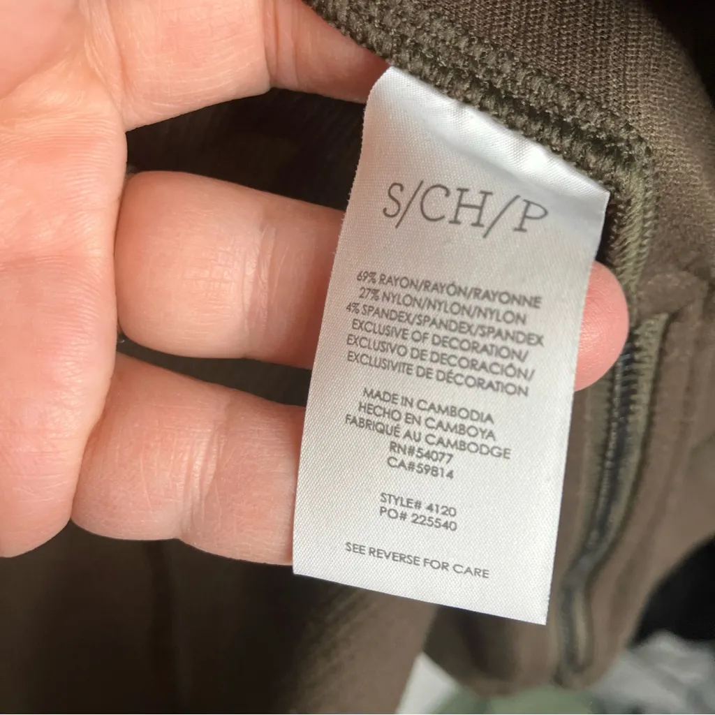 Cabi‎ The Academy Blazer olive green asymmetrical zipper women’s size small - Image 7