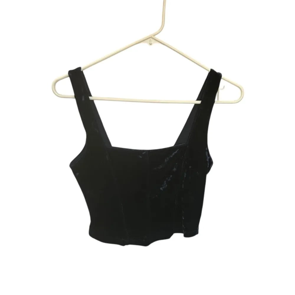 Free People Women’s Crush Away Velvet Square Neck Tank Navy Size XS - Image 2