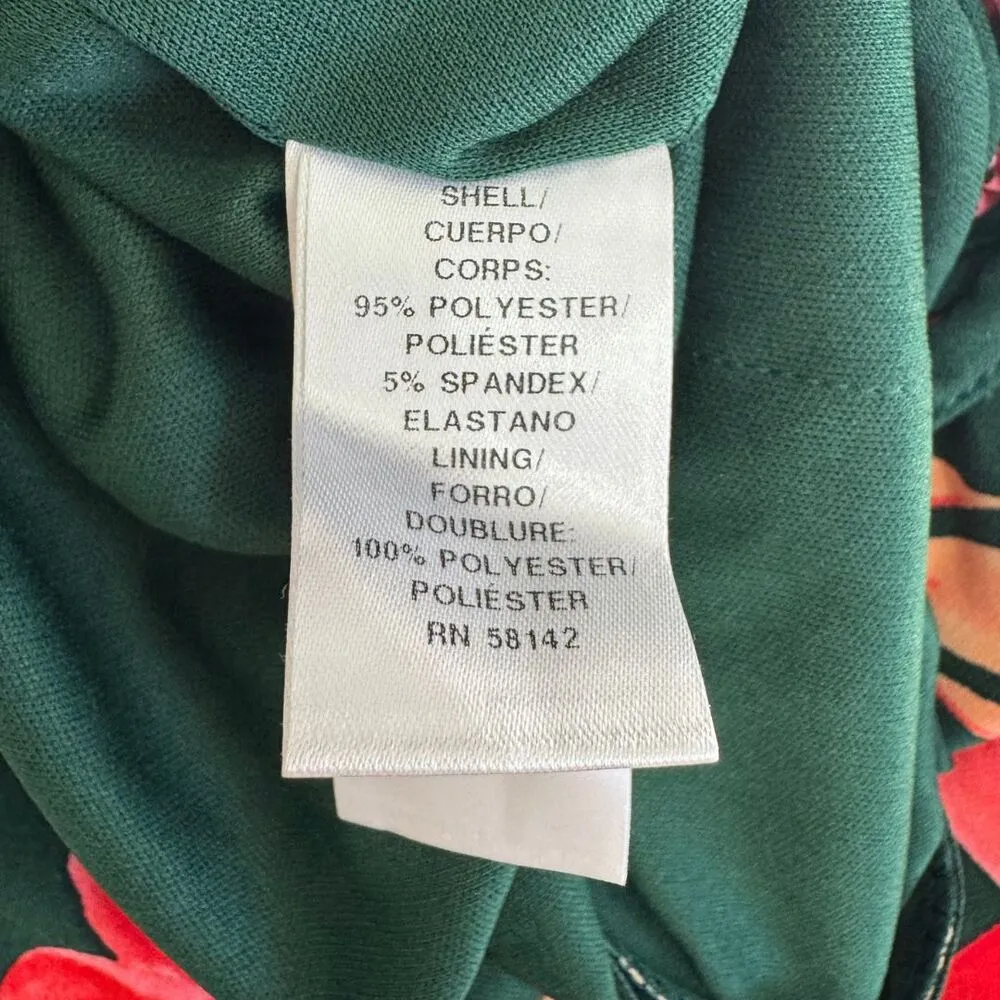 MAGGY LONDON Green Floral Cropped Wide Leg Halter Jumpsuit Sleeveless NWOT 0 - Image 5