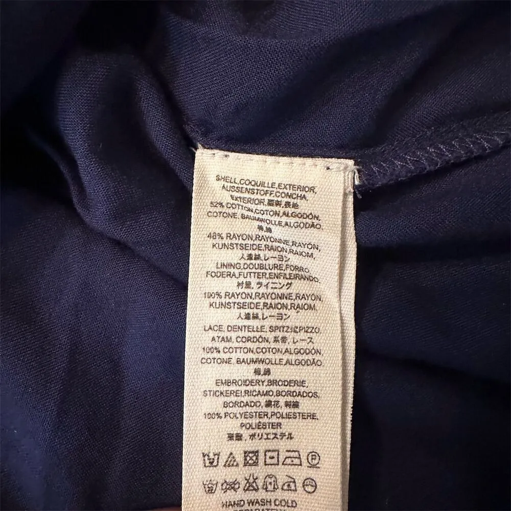 Free People Counting Daisies Blue Embroidered Mini Dress Bell Sleeve SM NWT - Image 8