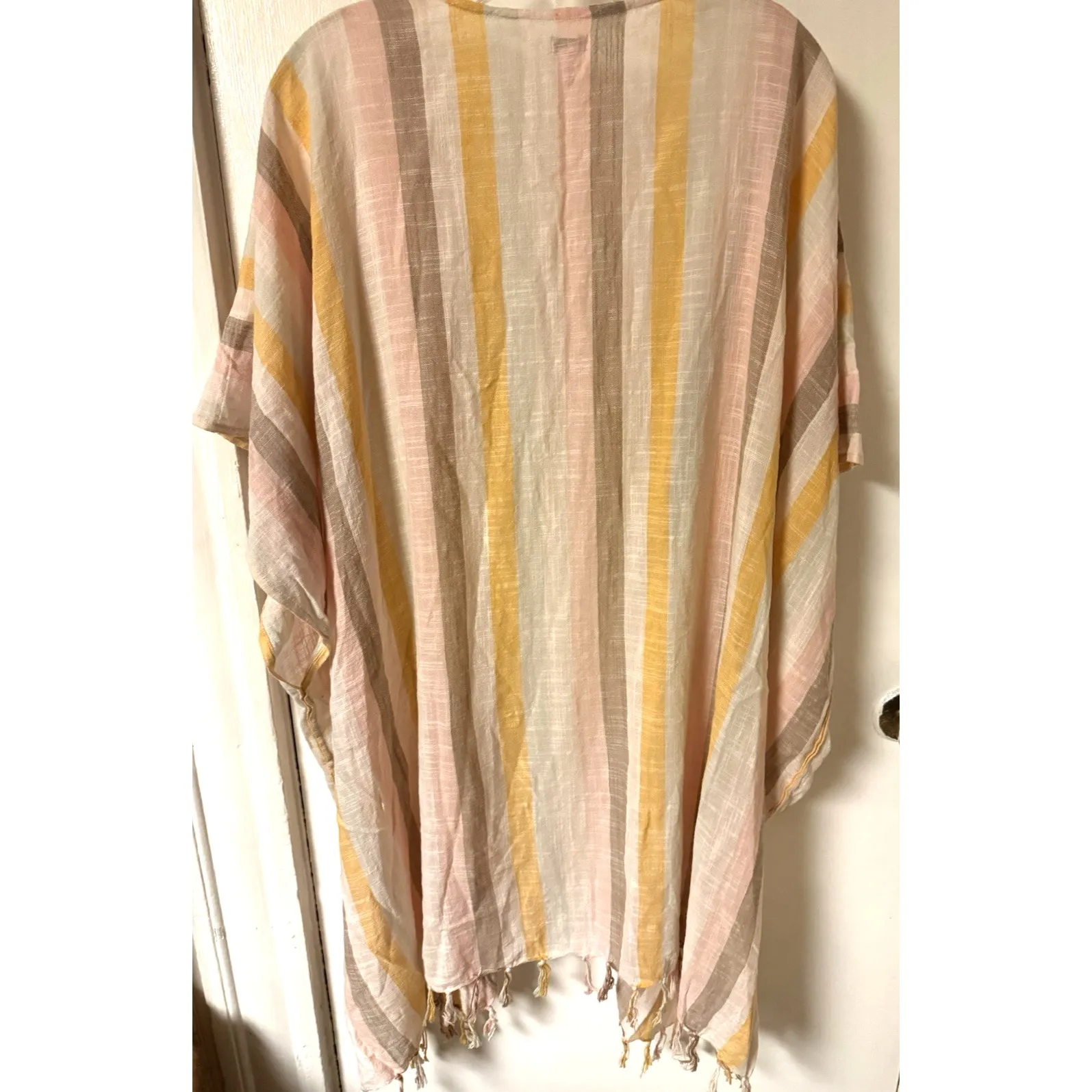 Aerie Women's Lightweight Neutral Colored with Fringe OS Shrug 100% Cotton - Image 9