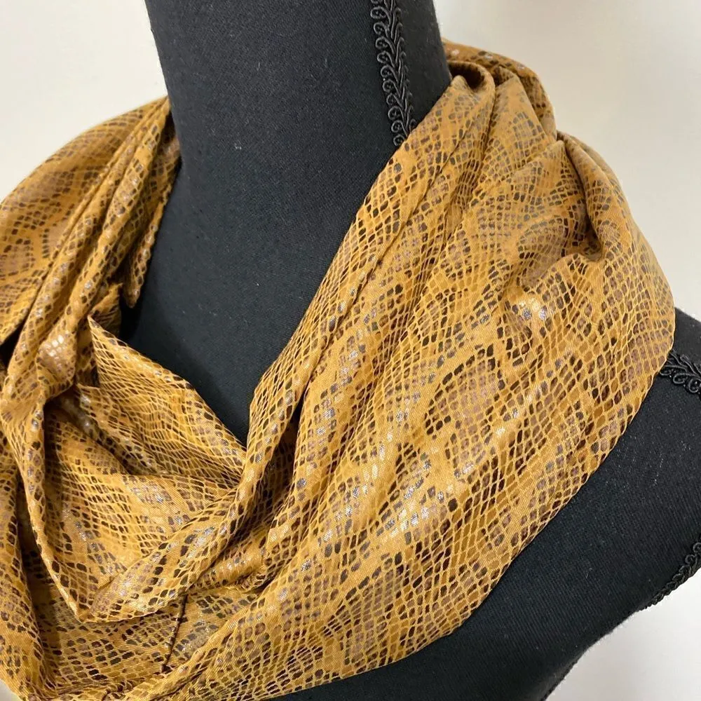 #181 VEGAN Leather Snakeskin Scarf Gold - Image 4