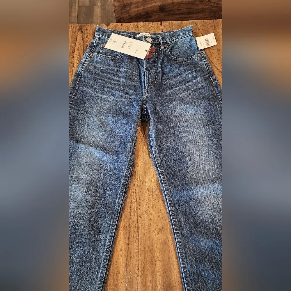 Moussy Vintage MV Capac Wide Straight Cropped high rise Jean 24 blue cotton nwt - Image 13