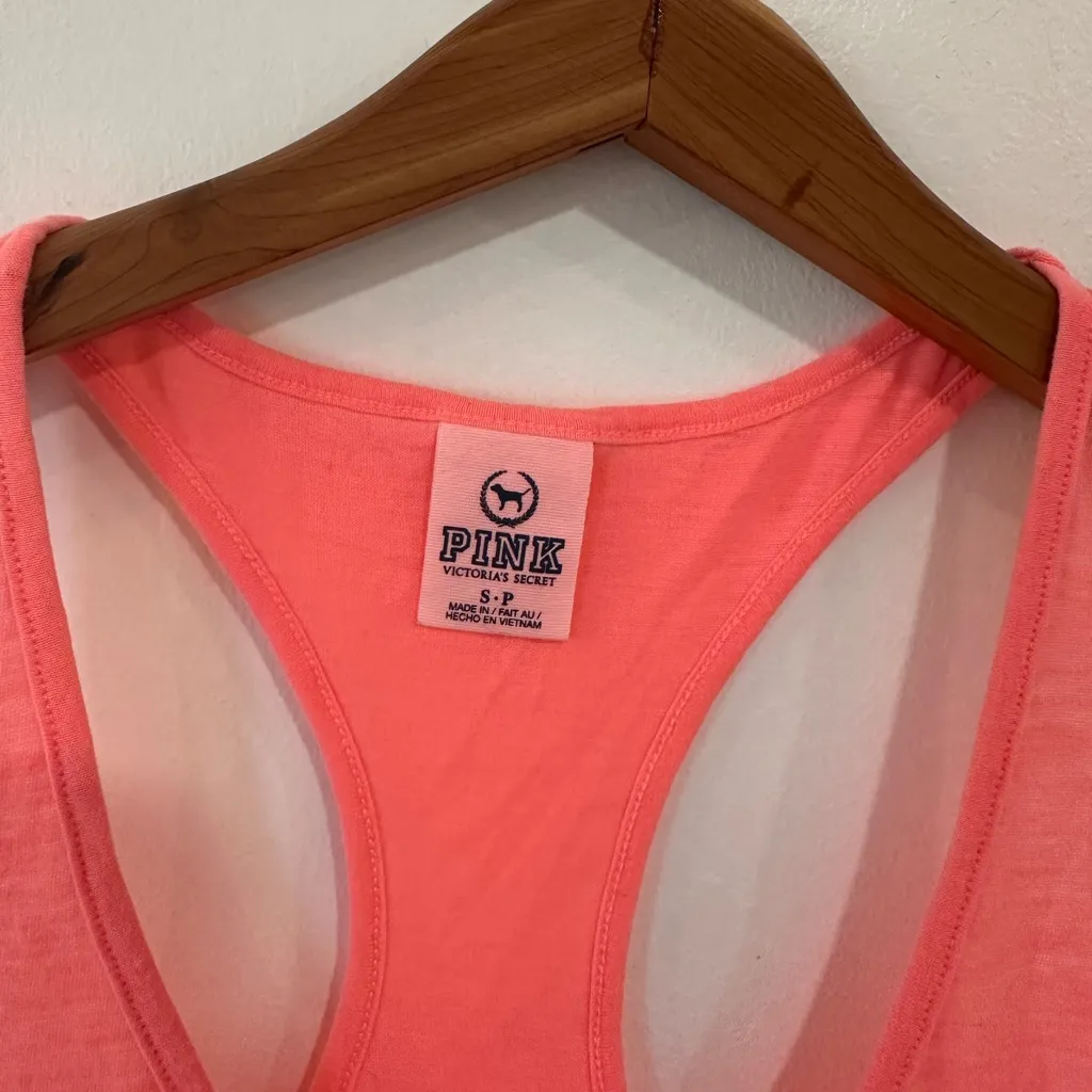 PINK Y2K Victorias Secret Raceback Tank Top Women Small Pink Workout Athletic - Image 2