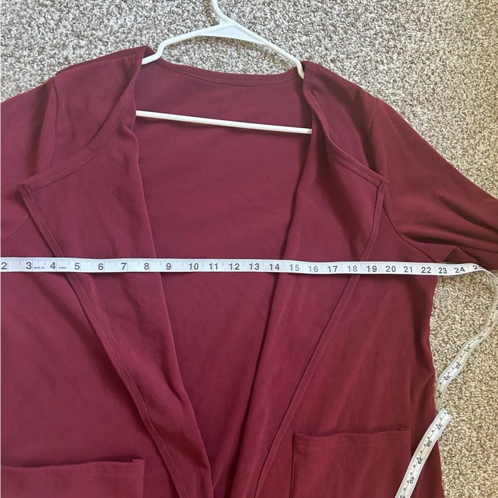 Maroon Red Duster Cardigan Comfy Casual XL - Image 6