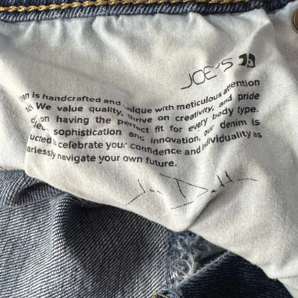 Joe’s SZ W27 Jean Shorts Frayed Hems Pockets Zip-Fly Mid-Rise Medium Wash Blue - Image 6