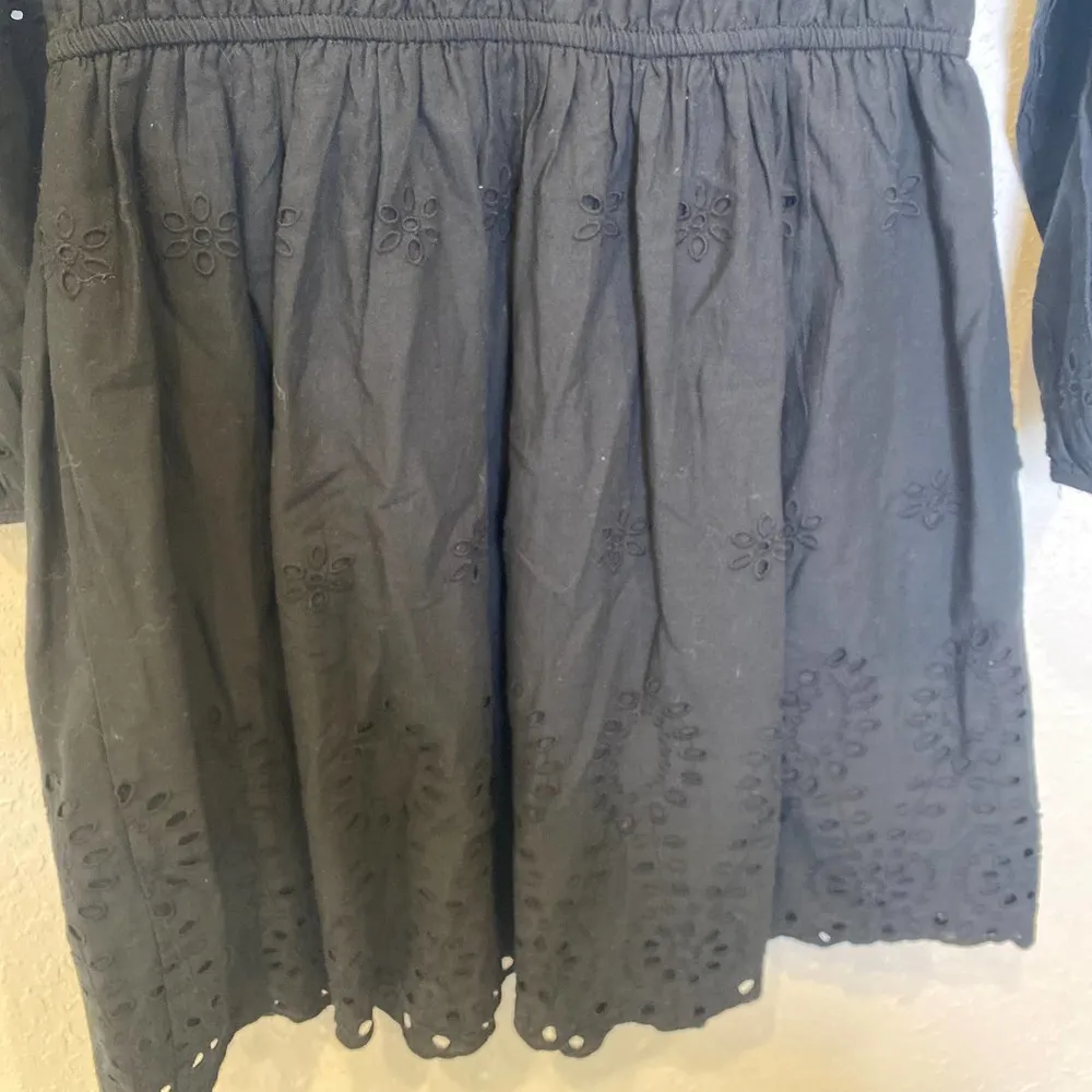 Universal Thread Black Eyelet Mini Dress Puff Sleeve NWT Sz M Cotton - Image 3