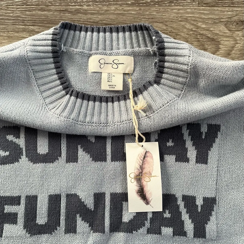 Jessica Simpson Blue Crew Neck Sweater - Image 2