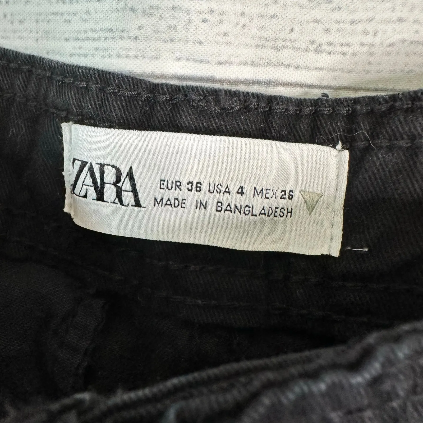 Zara Womens size 4 Cargo Wide Leg Pants Jeans Black Y2K Grunge Streetwear - Image 8