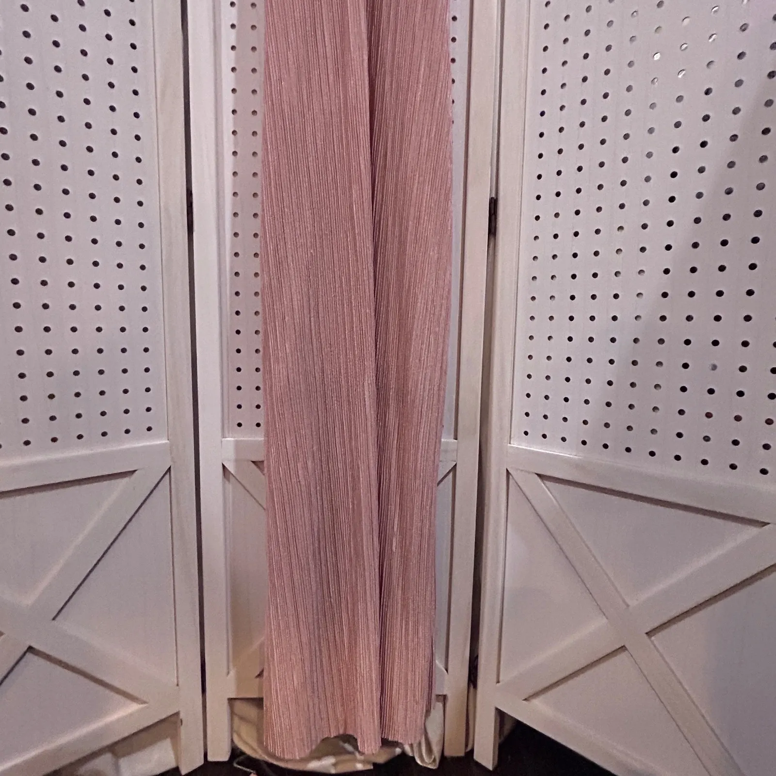 Mlle Gabrielle Pink Ribbed Metallic Spaghetti Strap Maxi Dress Size S - Image 3