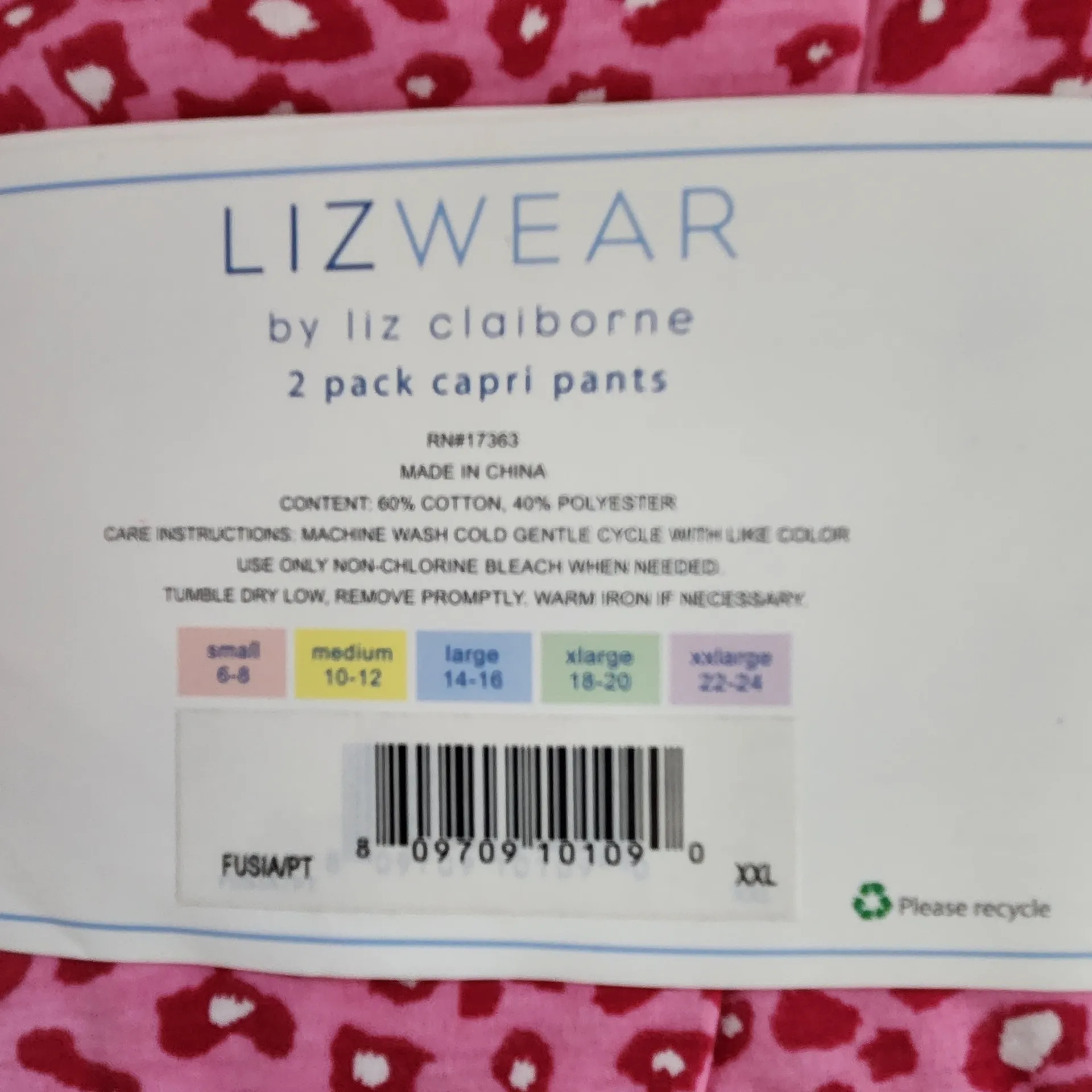 Lizwear Leopard and Kisses Capri Pajama Pants 2-Pack NWT Size XXL - Image 5
