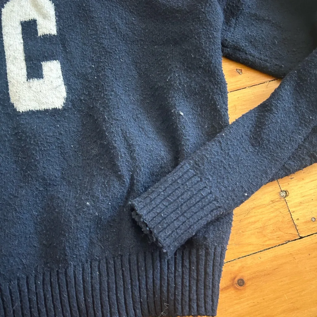 No Boundaries Cropped Conversation Sweater, Midweigh nyc medium blue - Image 5