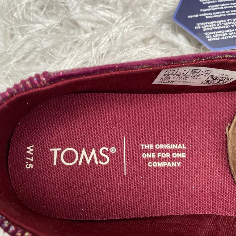 New in Box Women’s TOMS Alpargata Holiday Look Ribbed Glitter - Image 11