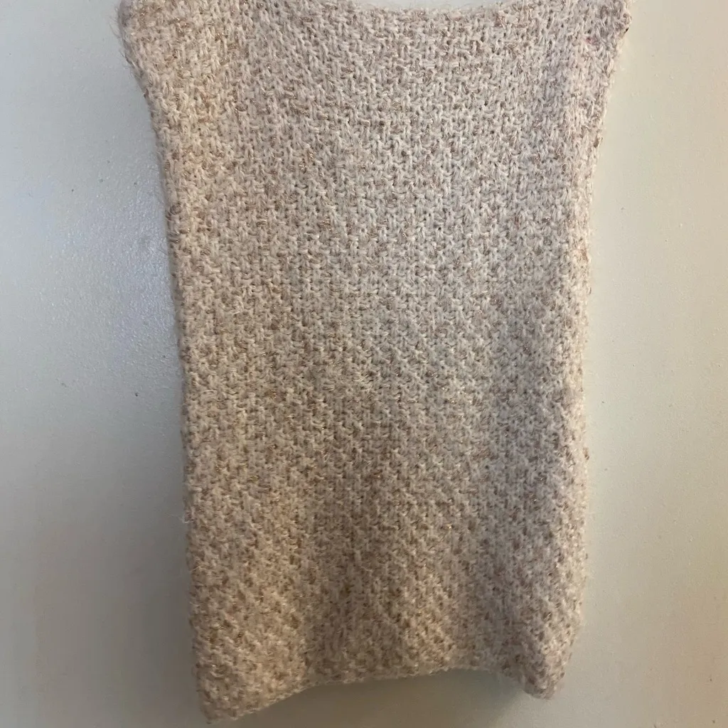 Betsey Johnson Ivory Jeweled Cable Knit Crochet Infinity Cowl Neck Scarf - Image 5