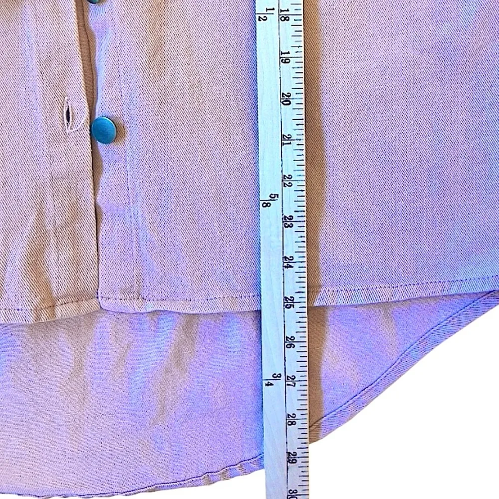 POL Blush Floral Contrast Jacquard Long Sleeve Button Down Shacket Size Small - Image 9