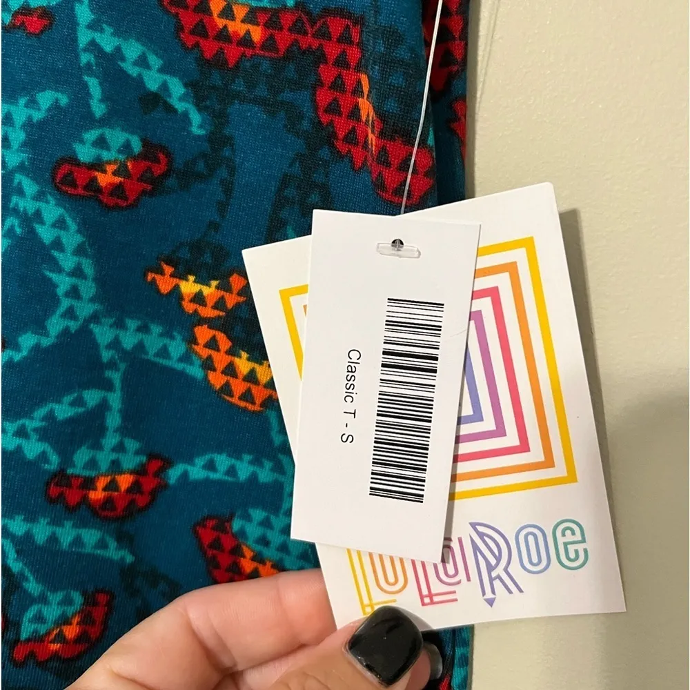 LuLaRoe womens small Classic T short sleeve mixed print floral striped NWT - Image 3