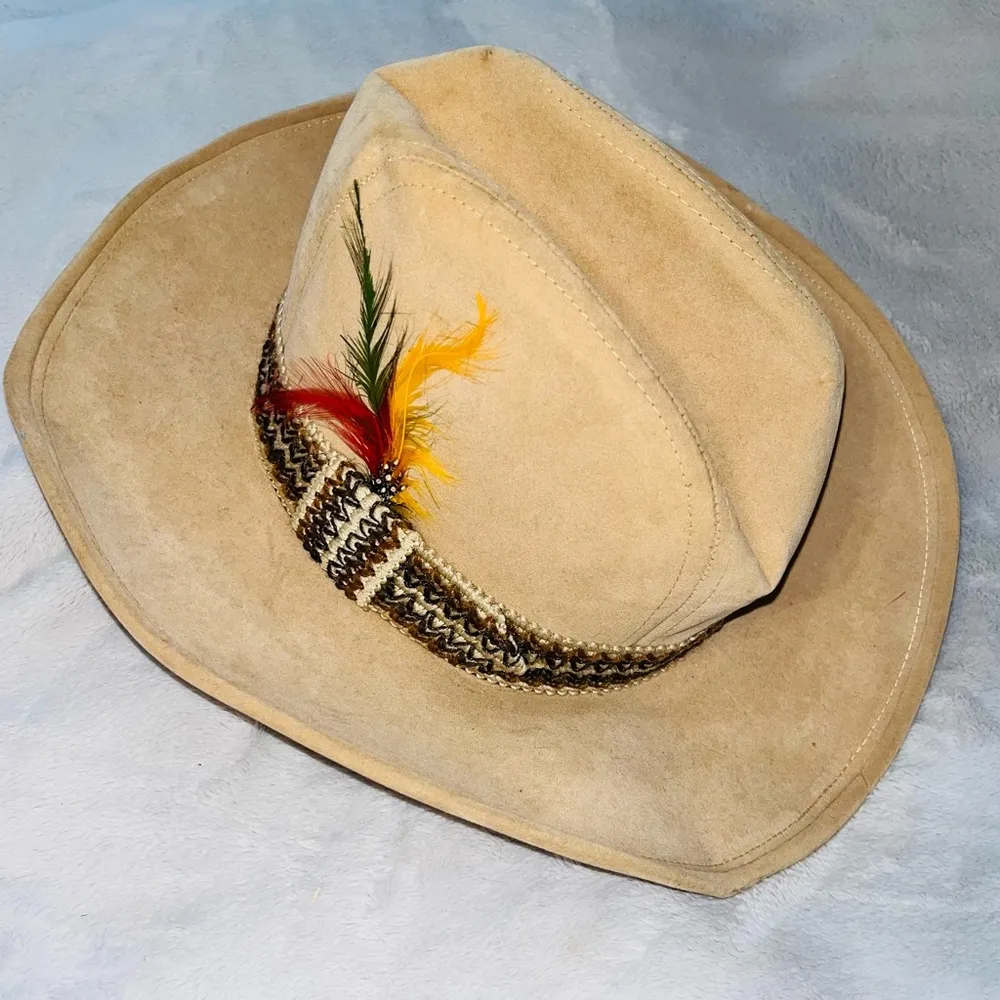 Suede Western Cowboy Hat Sz L - Image 2