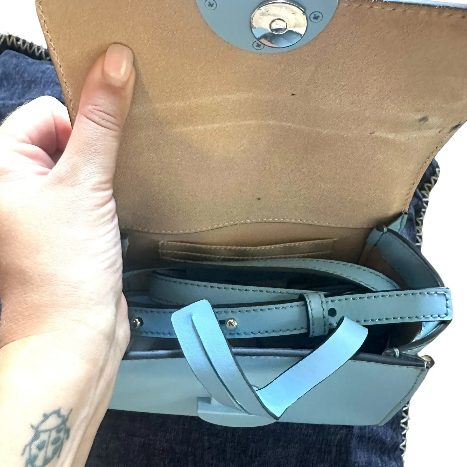 JASON WU Leather Micro Satchel Light Blue NWOT‎ - Image 4
