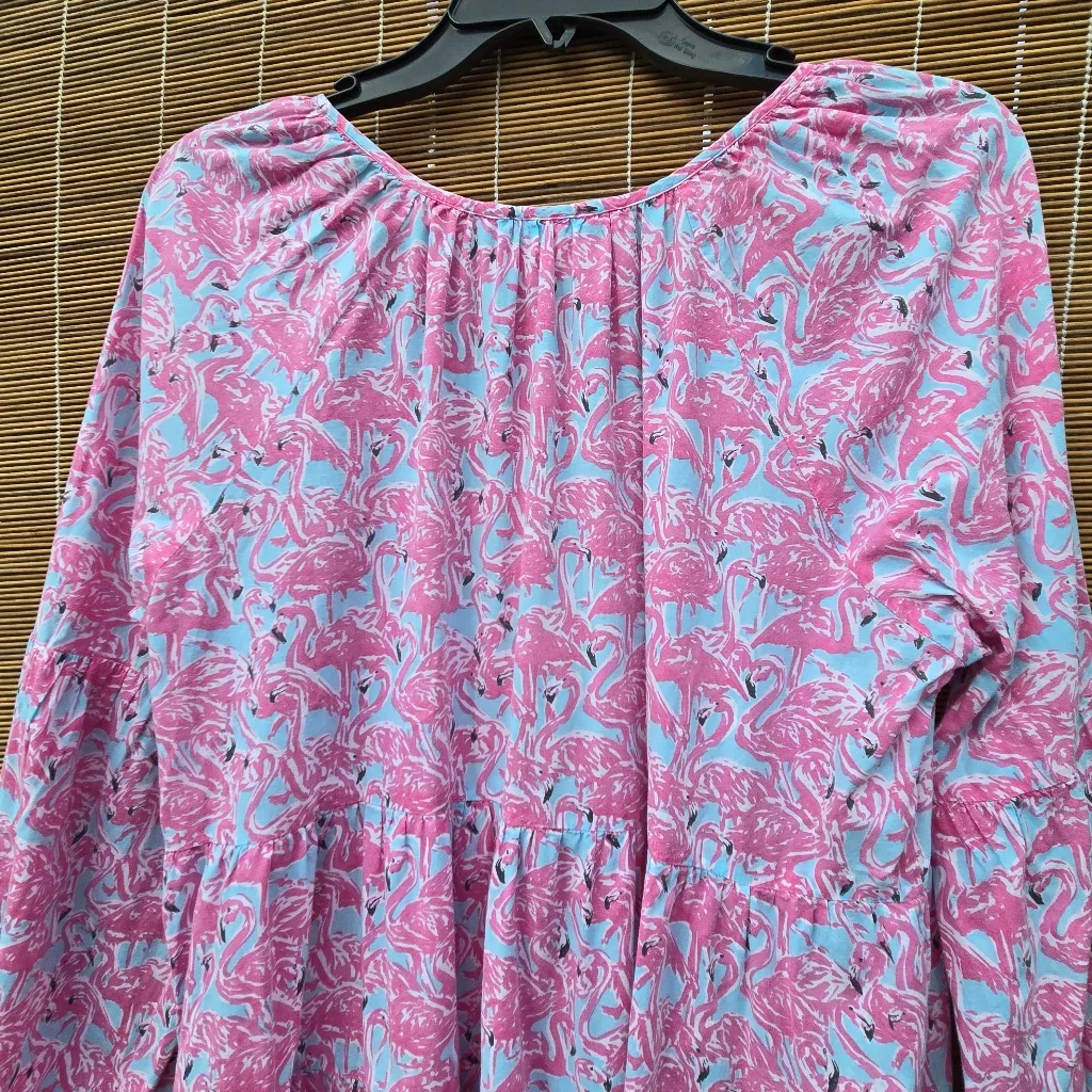 Let's Flamingle Dress By Simply Southern Cotton Small - Image 10