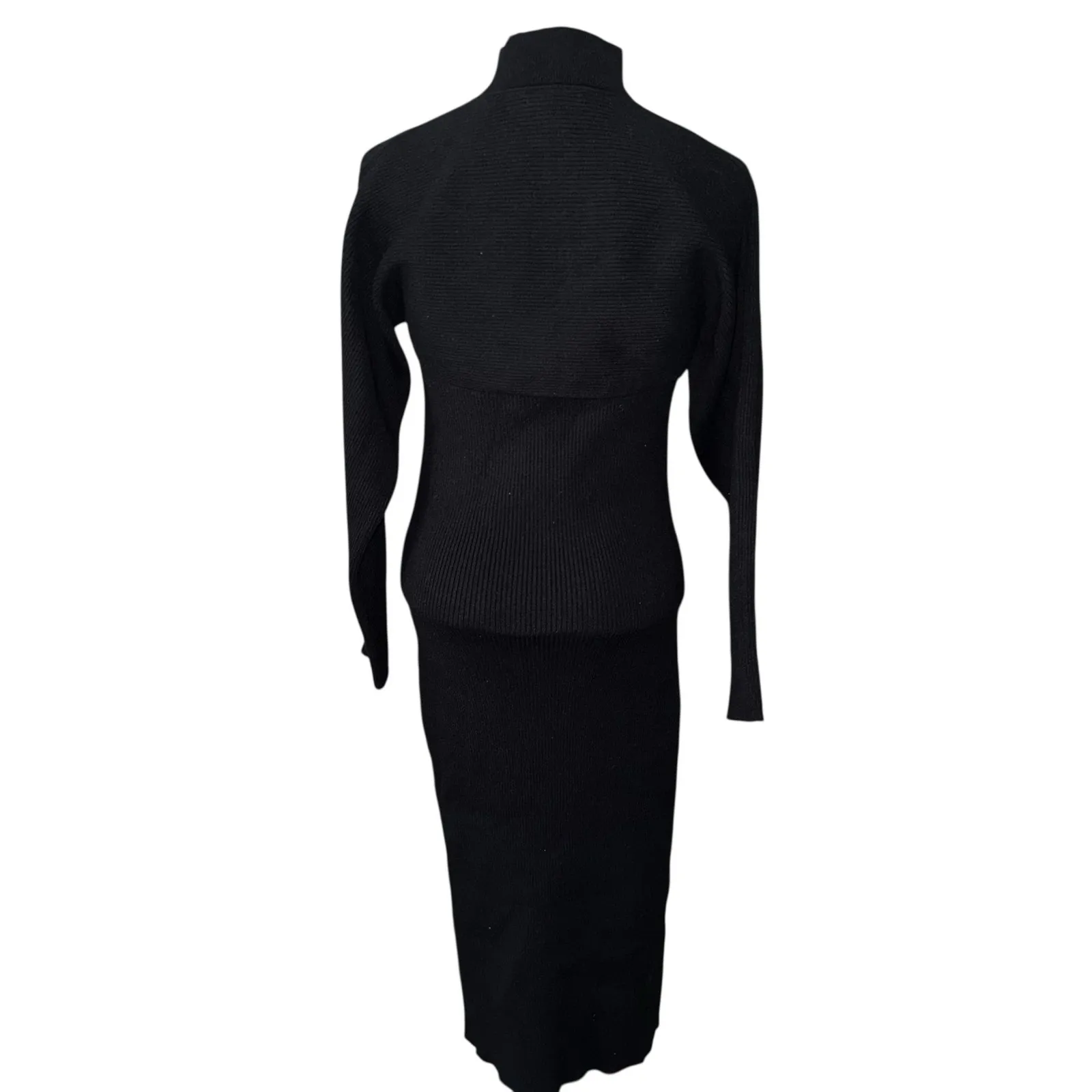 Banana Republic Asti Sweater Dress & Shrug Set Black Tall Large Long Sleeve NWT - Image 4