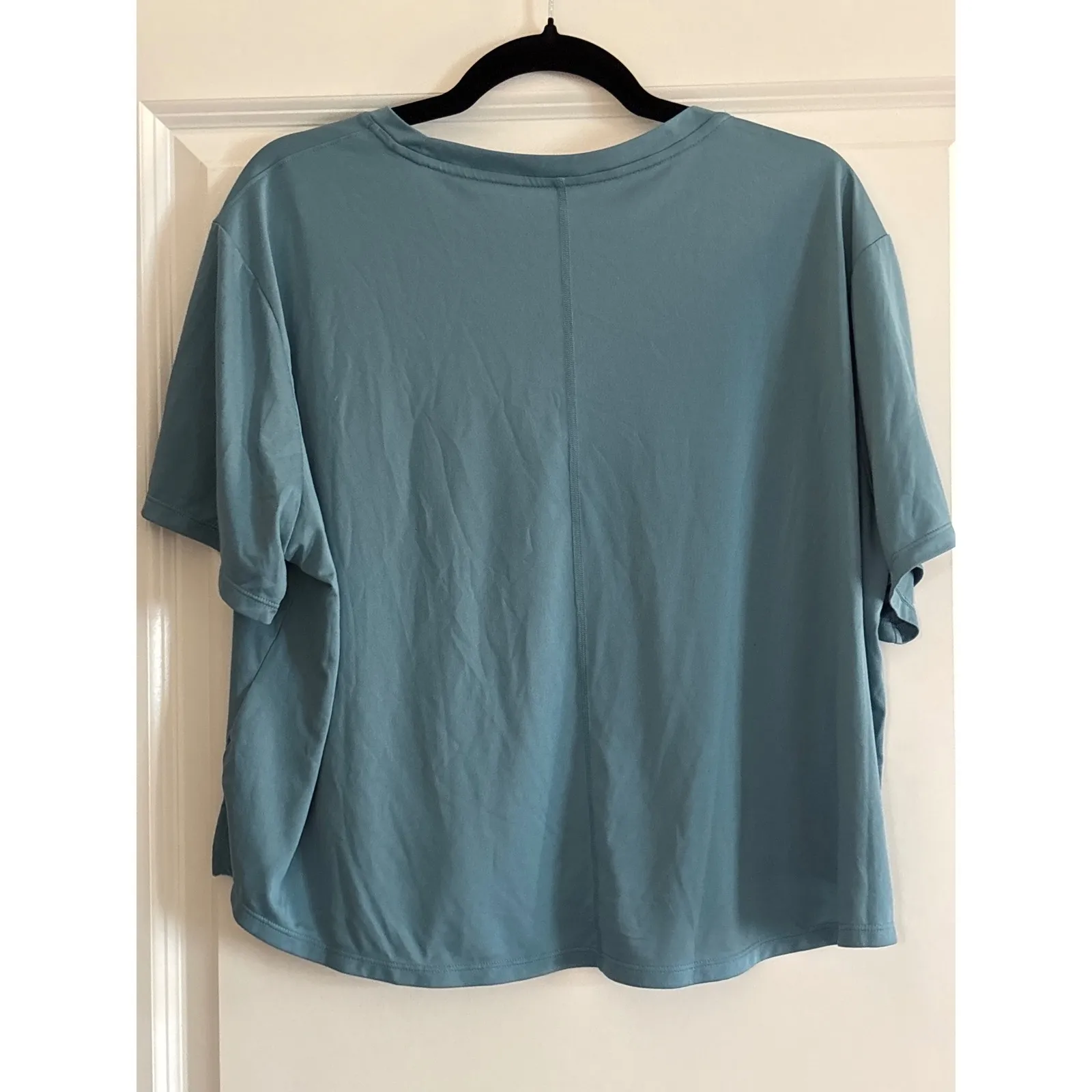 Nike Dri-Fit Blue Short Sleeve Cropped Athletic Shirt Women XXL - Image 3