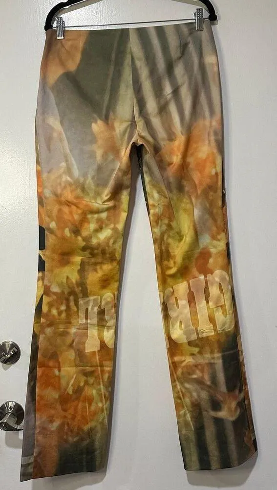 Elliss Orange Sunflower Jeans Print Multi Graphic Size Large NWT Organic Cotton - Image 9