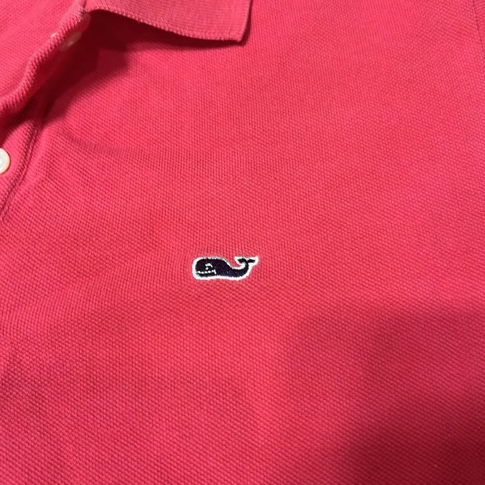 Vineyard Vines Womens Pique Polo Short Sleeve Red/Pink EUC - Image 2