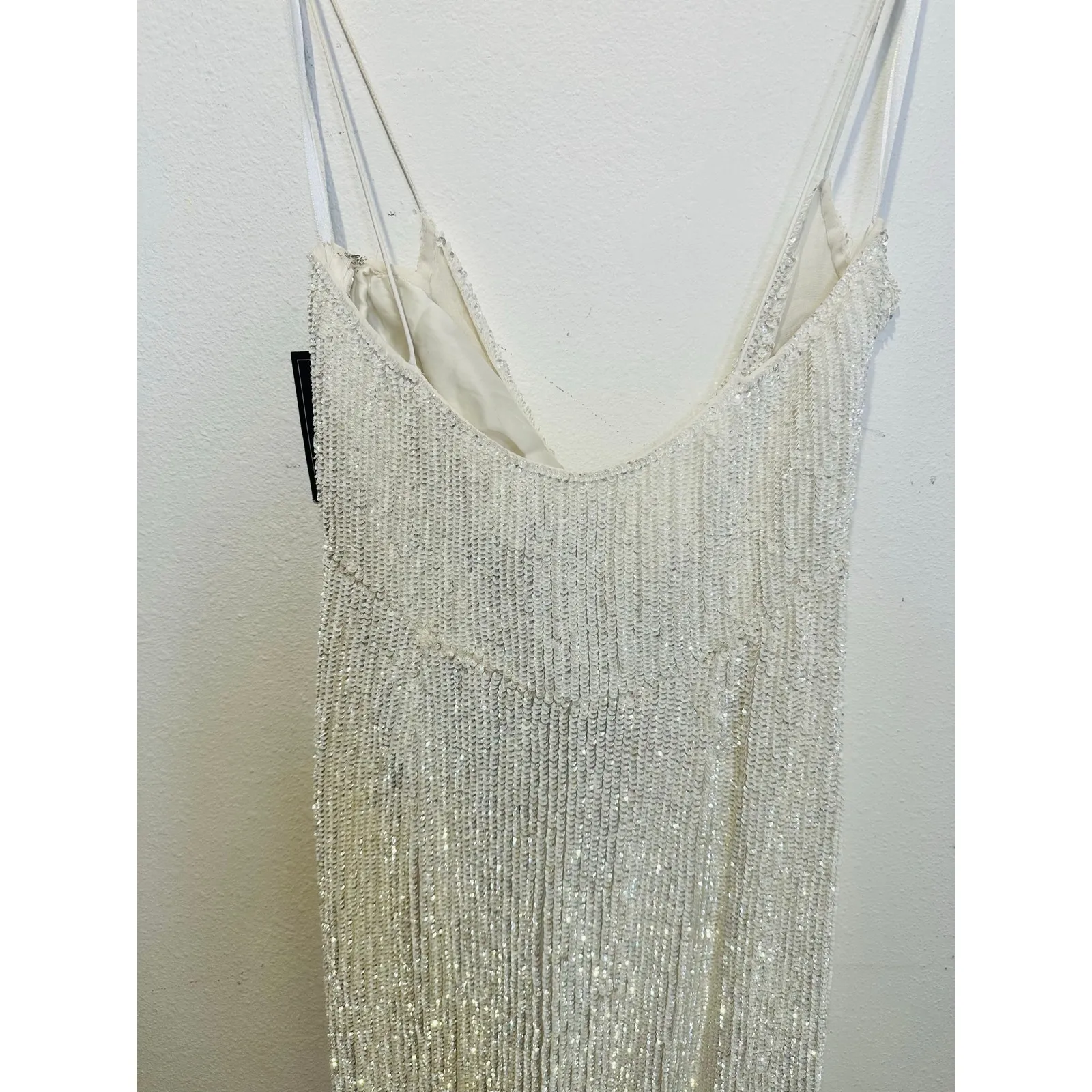 NWT RETROFETE Women's Moonglow White Katya Revolve Sequin Maxi Dress Size Large - Image 14
