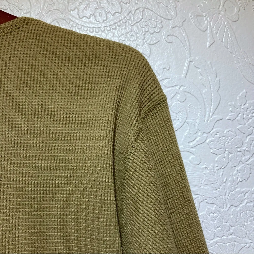 VTG JENNIFER MOORE Large ribbed Olive green Henley sweater L - Image 5